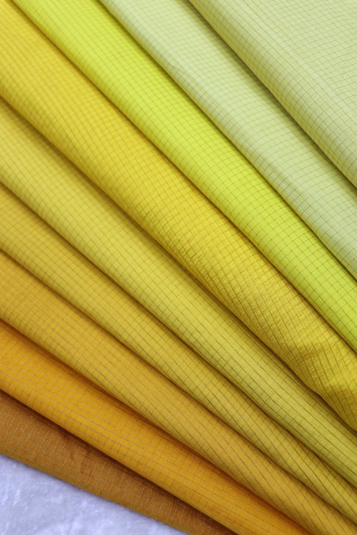 Hues Of Yellow Pure Pattu Kora Checks Fabric