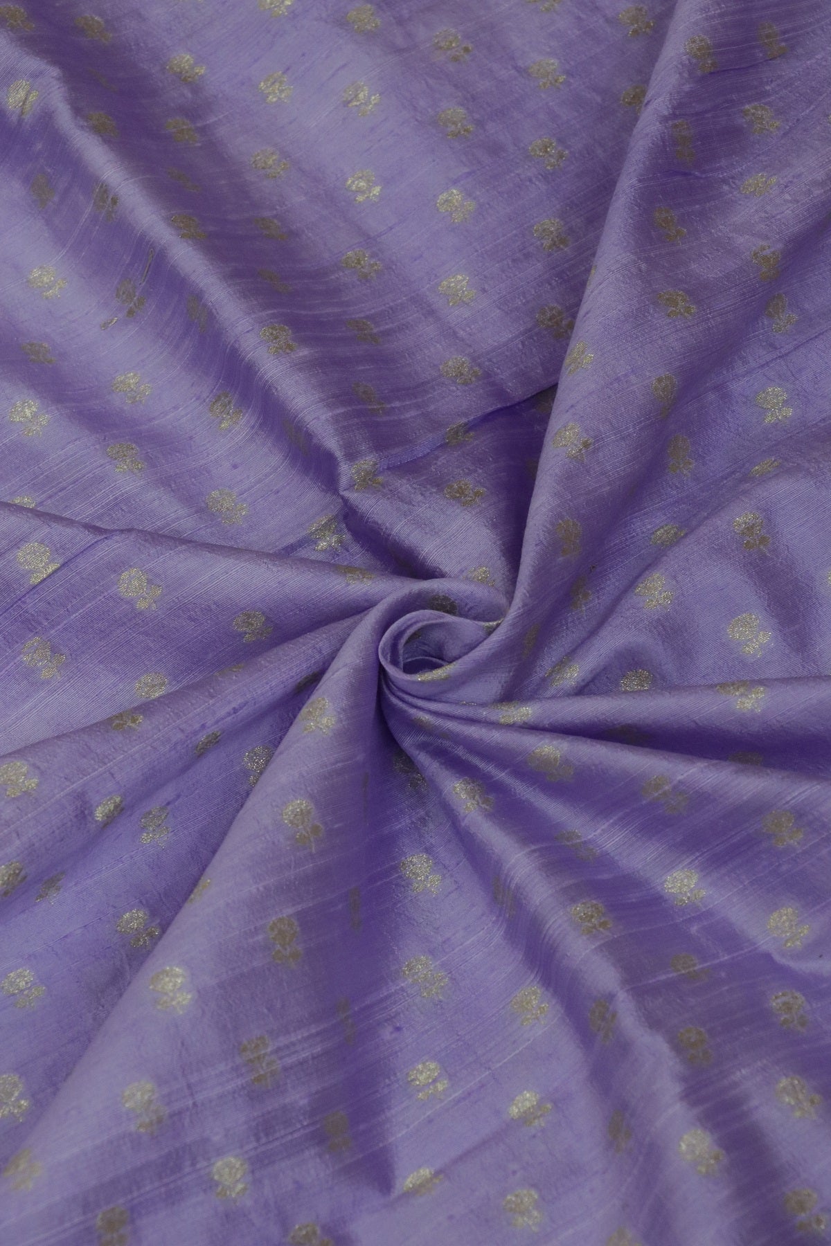 Golden Zari Floral Motif  Woven Pure Raw Silk Fabric