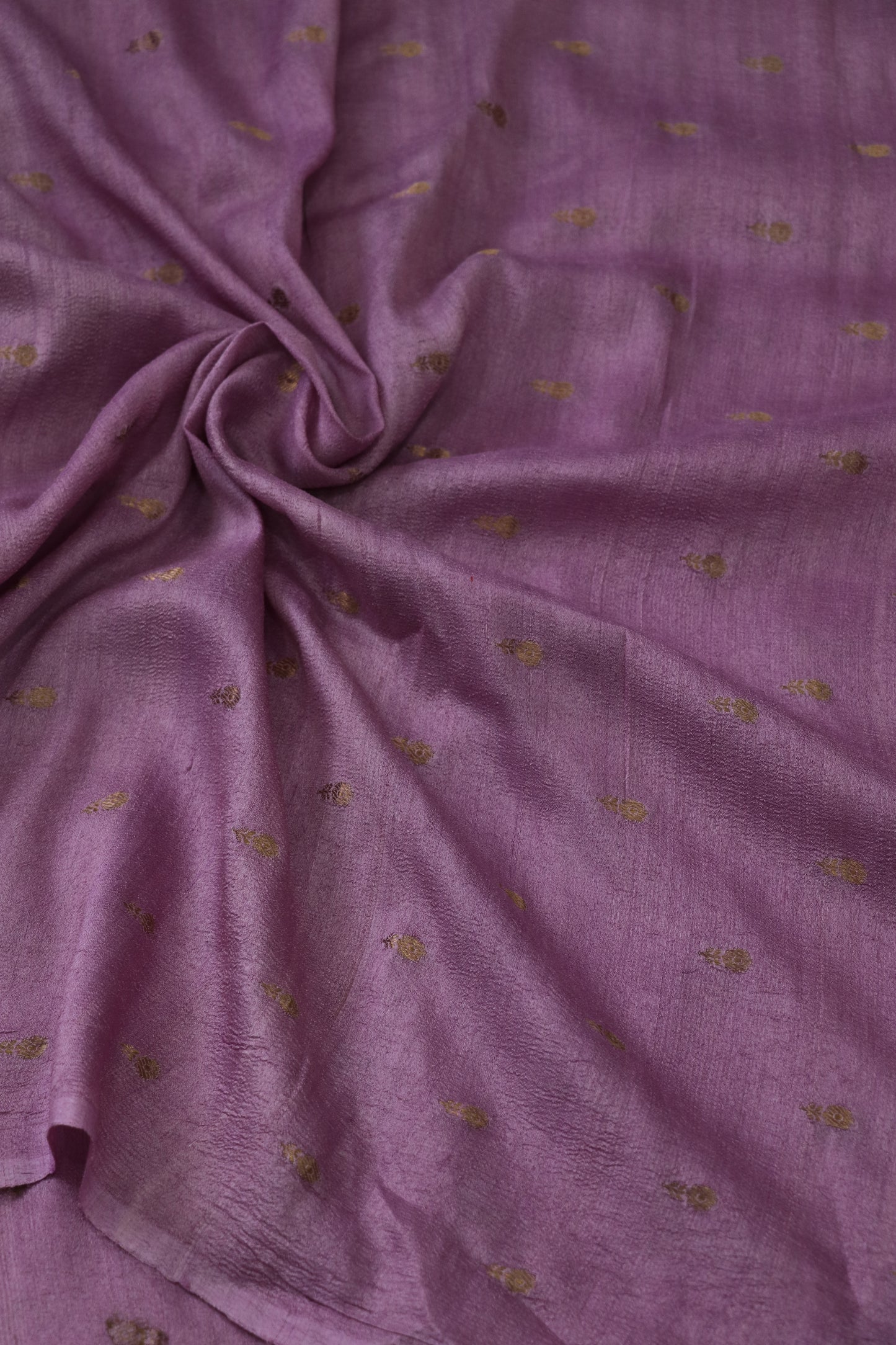 Gold Zari Motifs Woven On Pure Munga Tussar Fabric