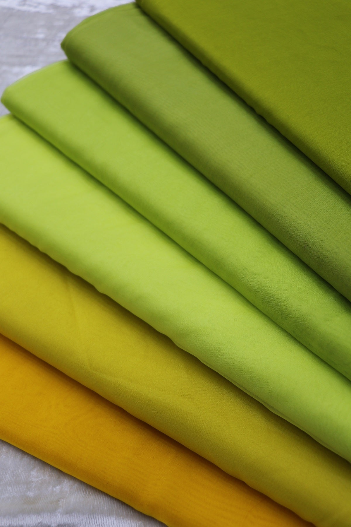 Hues of Greens Silky Organza Plain Fabric