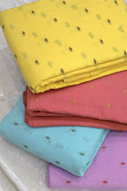 Diamond Motif Woven Chennai Cotton Fabric