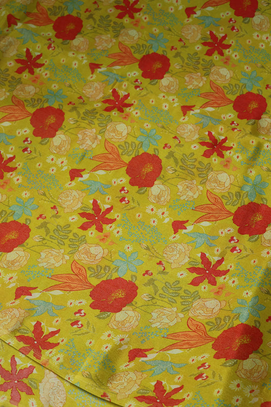 Floral Printed Uppada Tissue Fabric