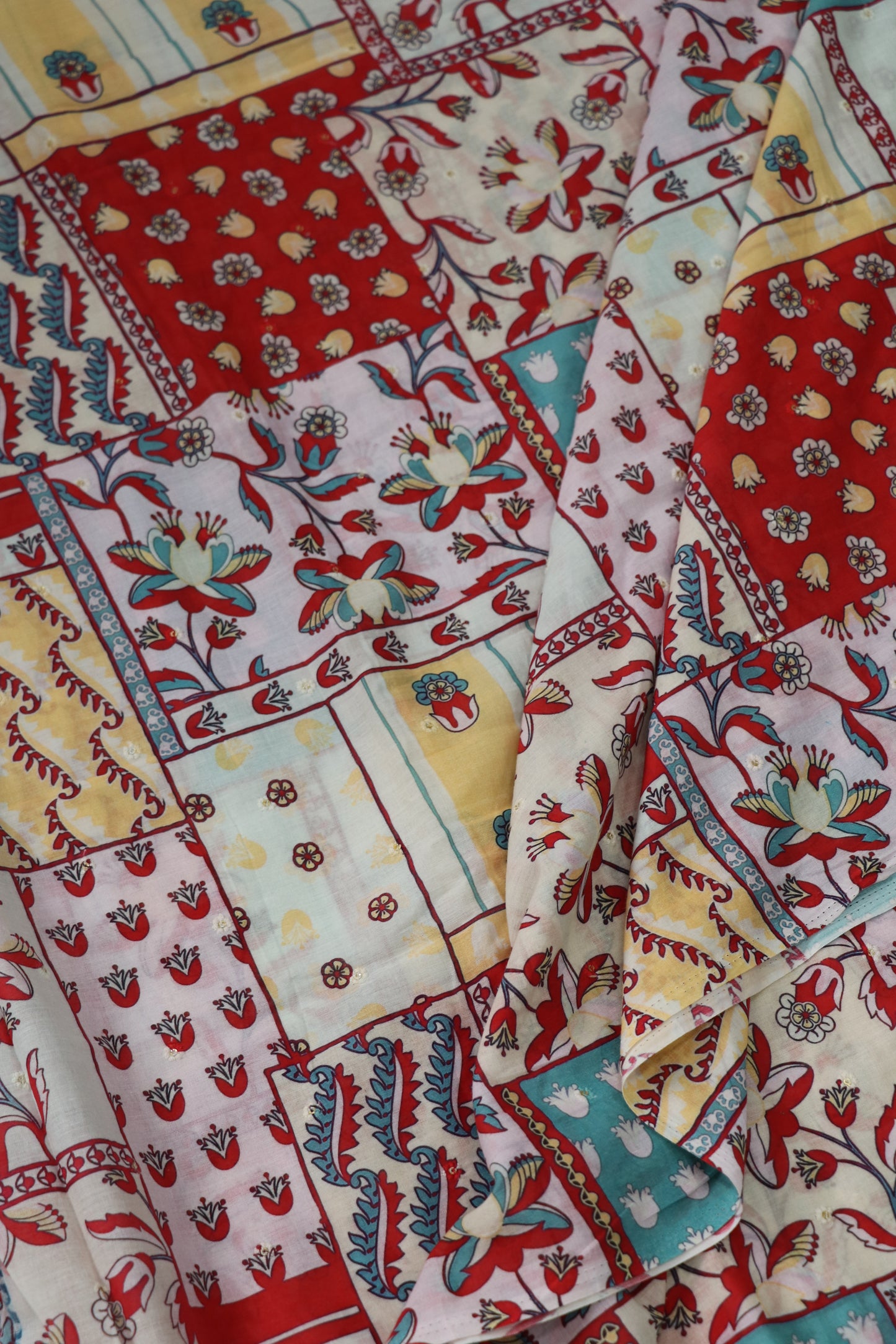 Soft printed embroidered