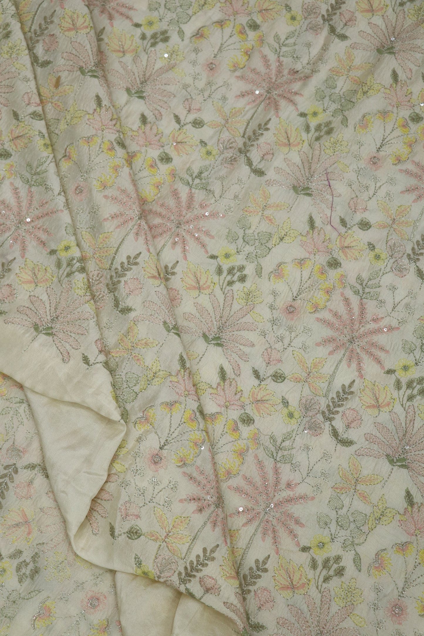 Embroidered Falling Rawsilk