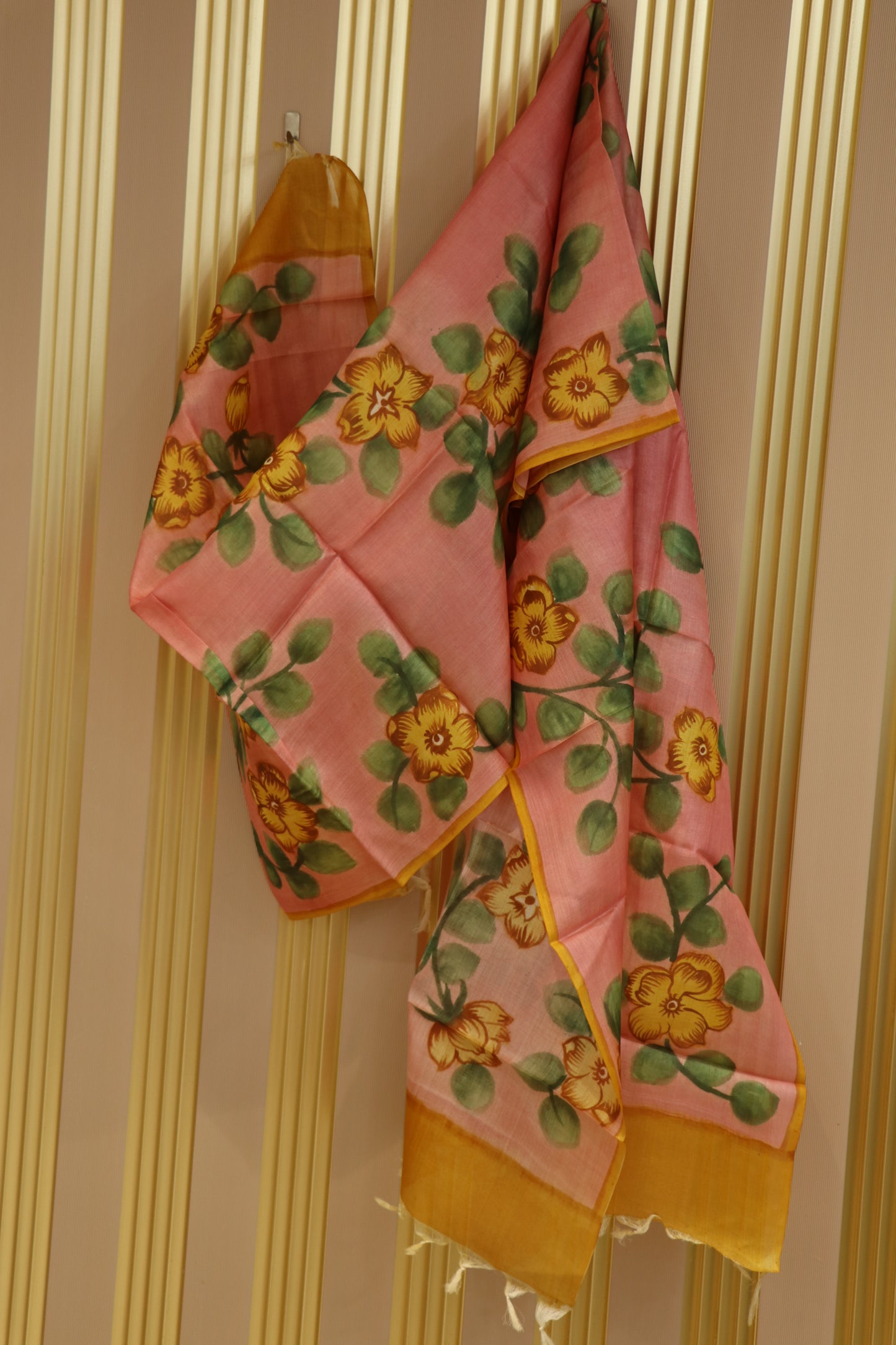 Pure hand painted tussar dupattas