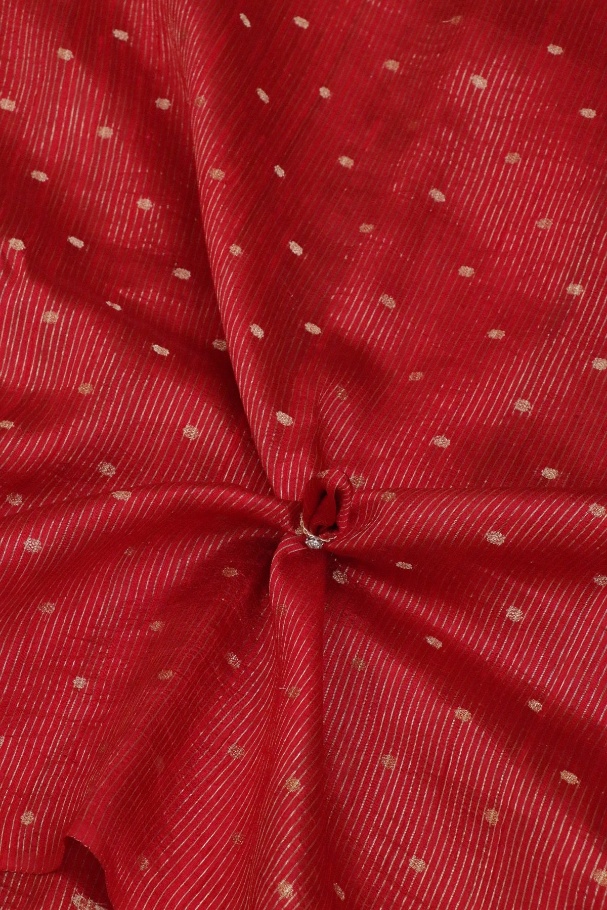 Zari Lines Weaved With Buta Motif Pure Raw Silk Fabric