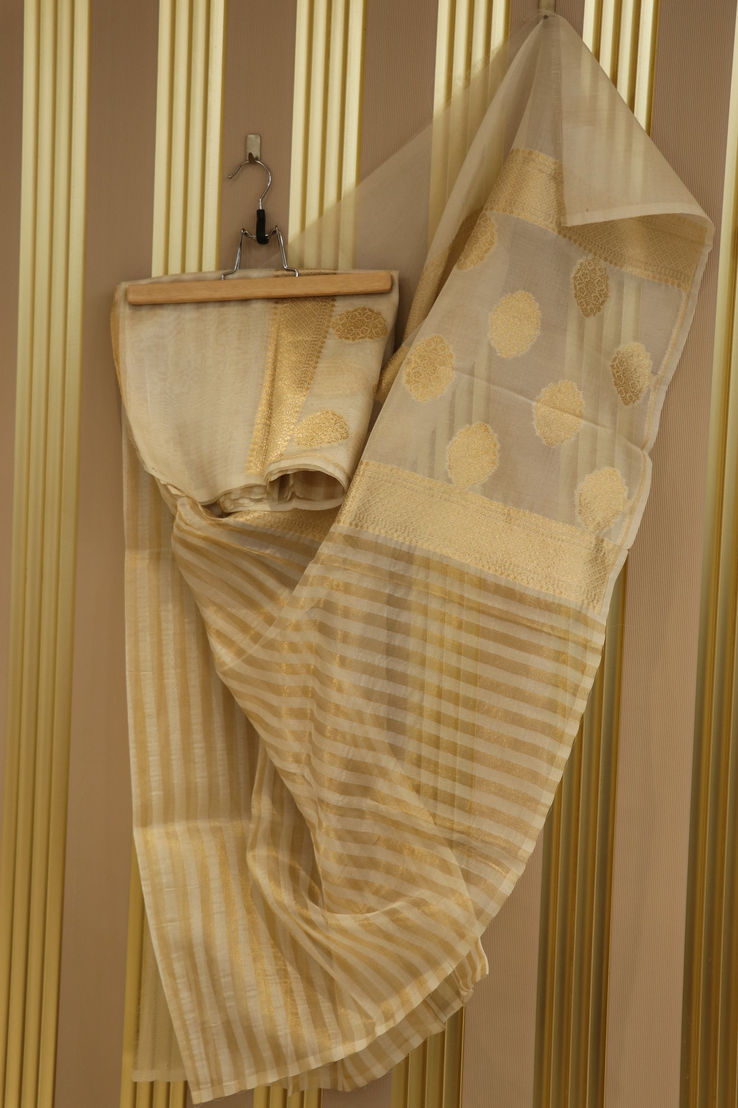 Pure organza banarasi zari stripes dupattas