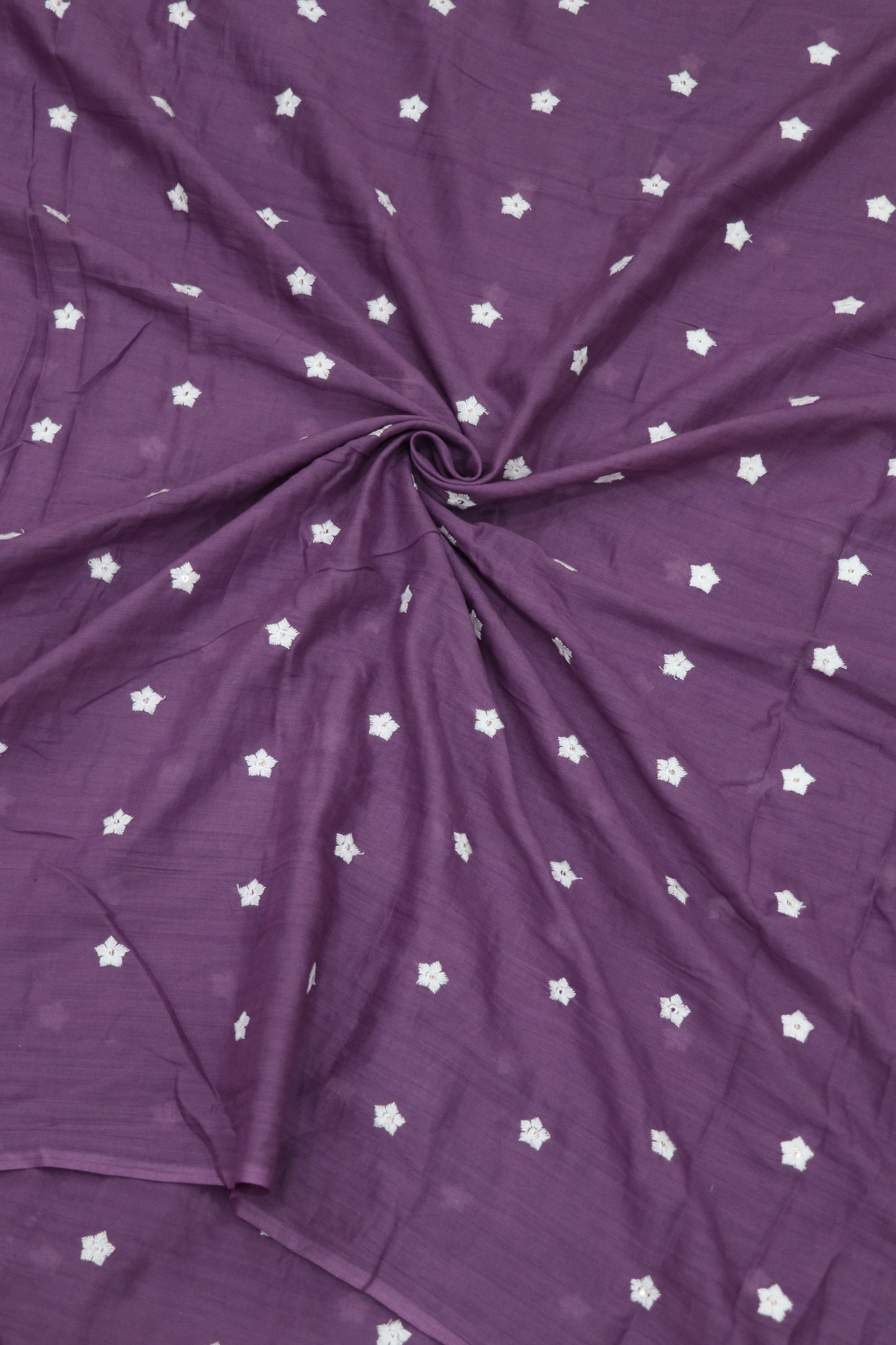 Miniature Flower Embroidered Mul Cotton Fabric