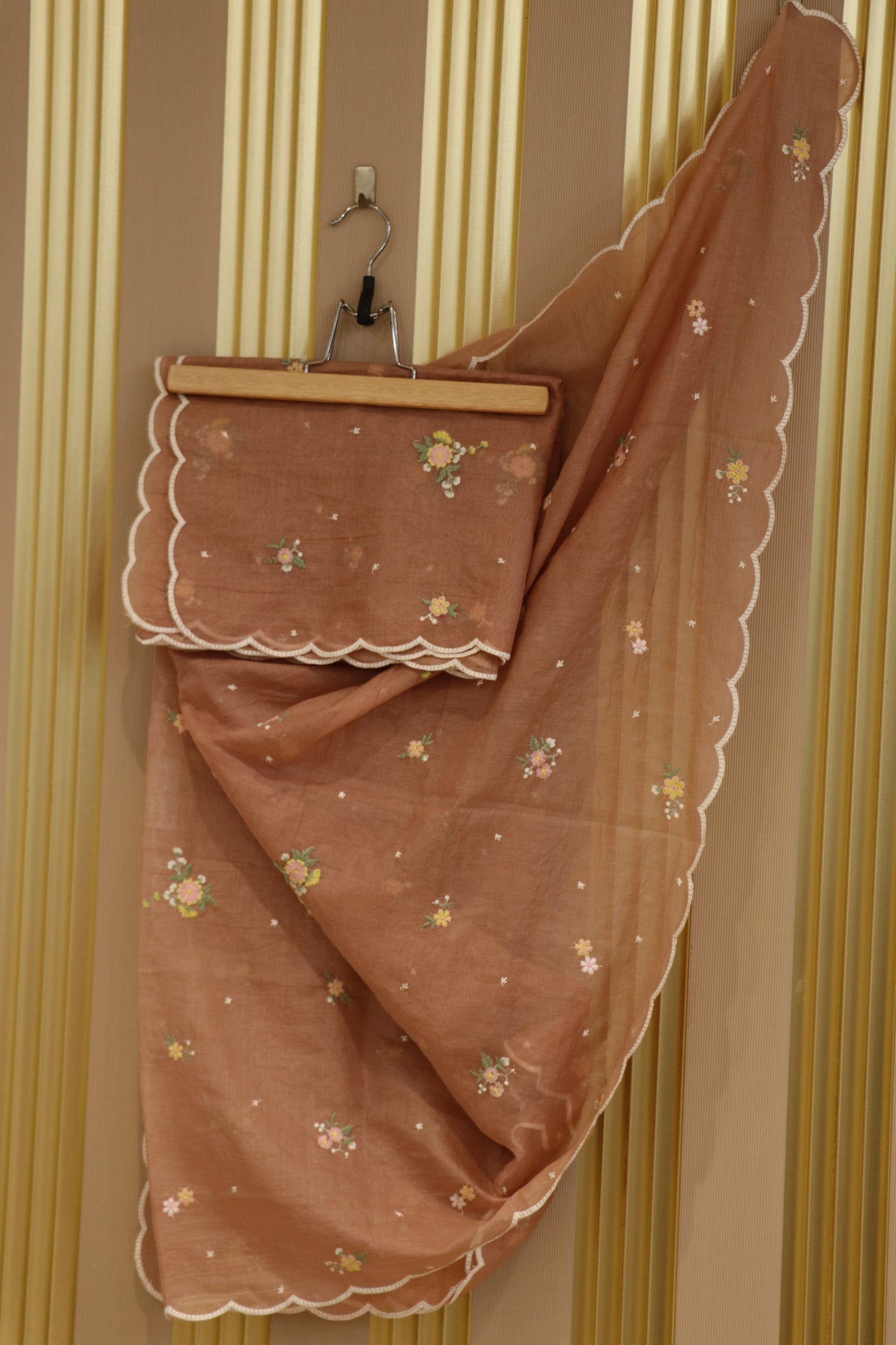 Pure mul chanderi multi thread embroidered dupattas