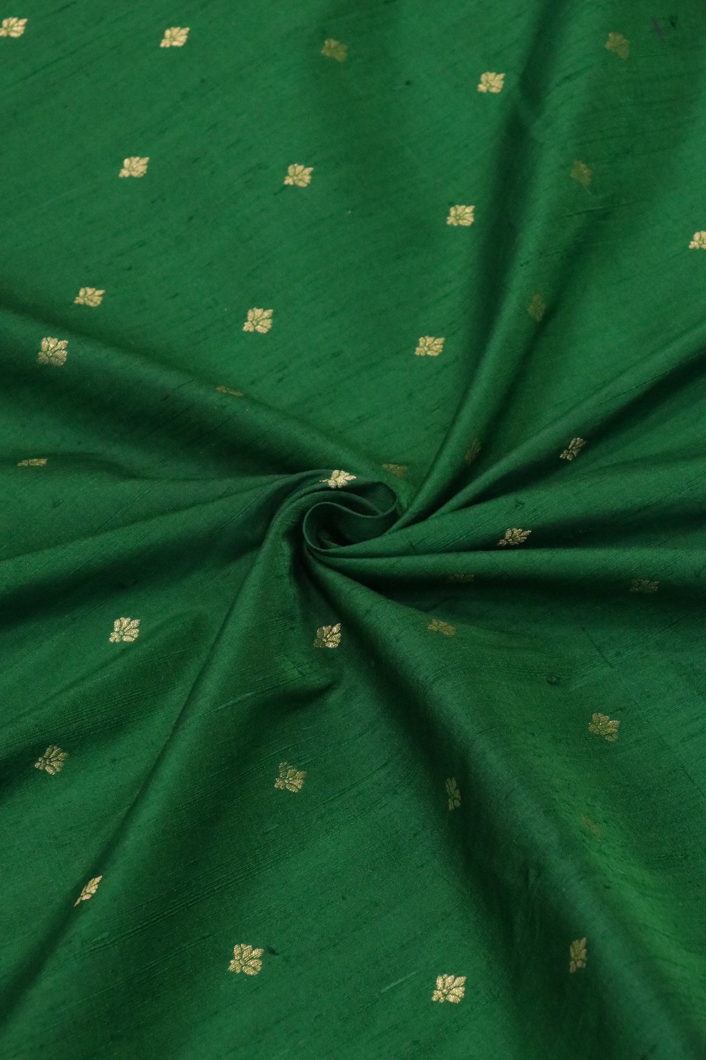 Pure Raw Silk Golden Zari Buta Weaved Fabric
