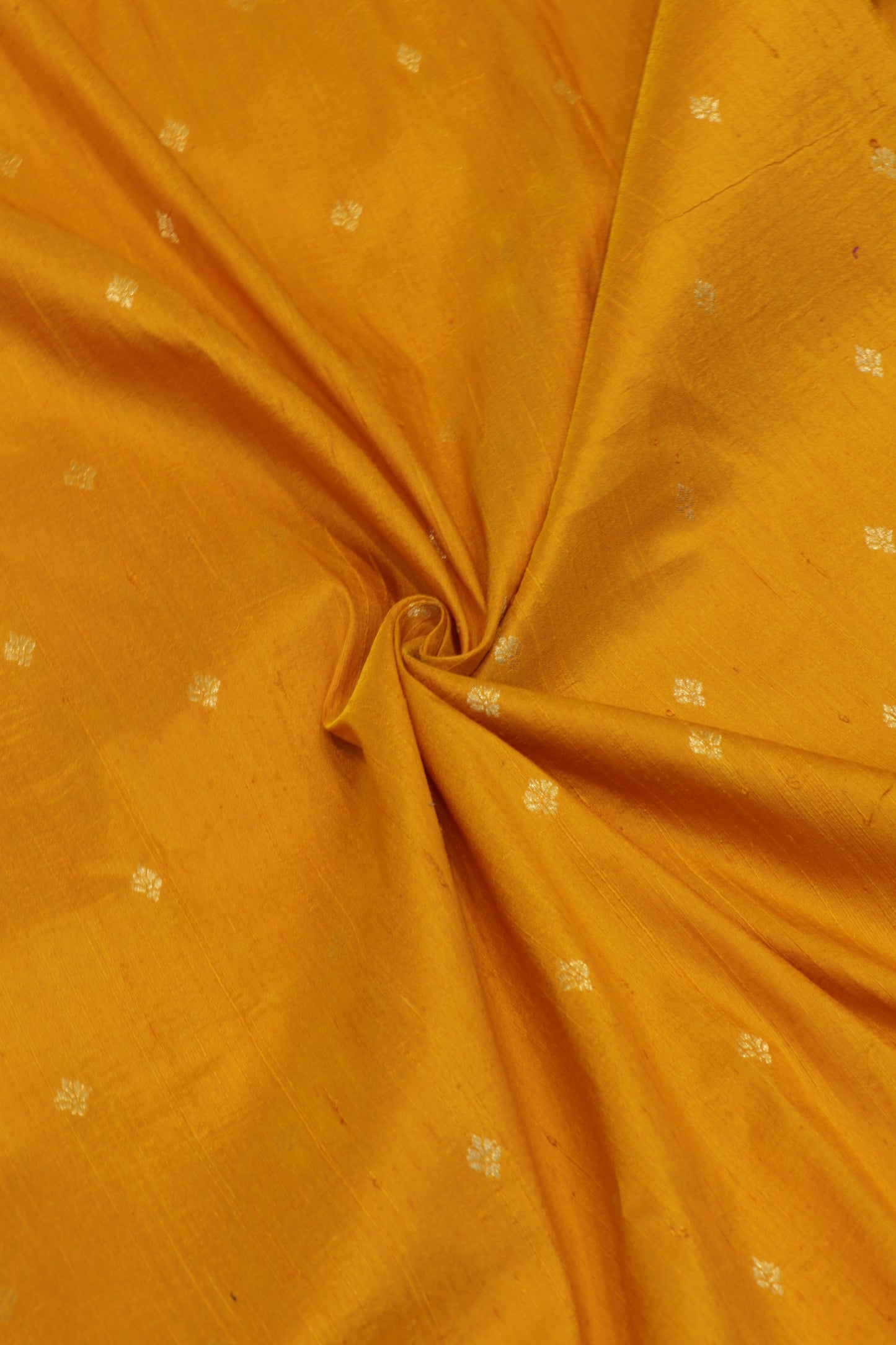 Pure Raw Silk Golden Zari Buta Weaved Fabric