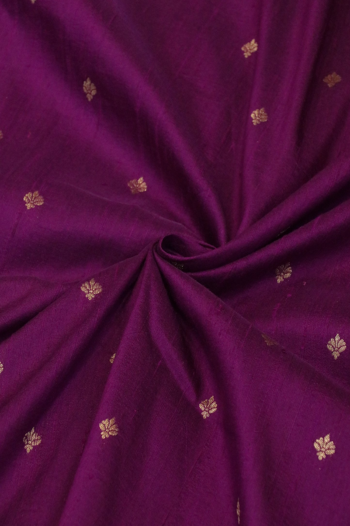 Pure Raw Silk Golden Zari Buta Weaved Fabric