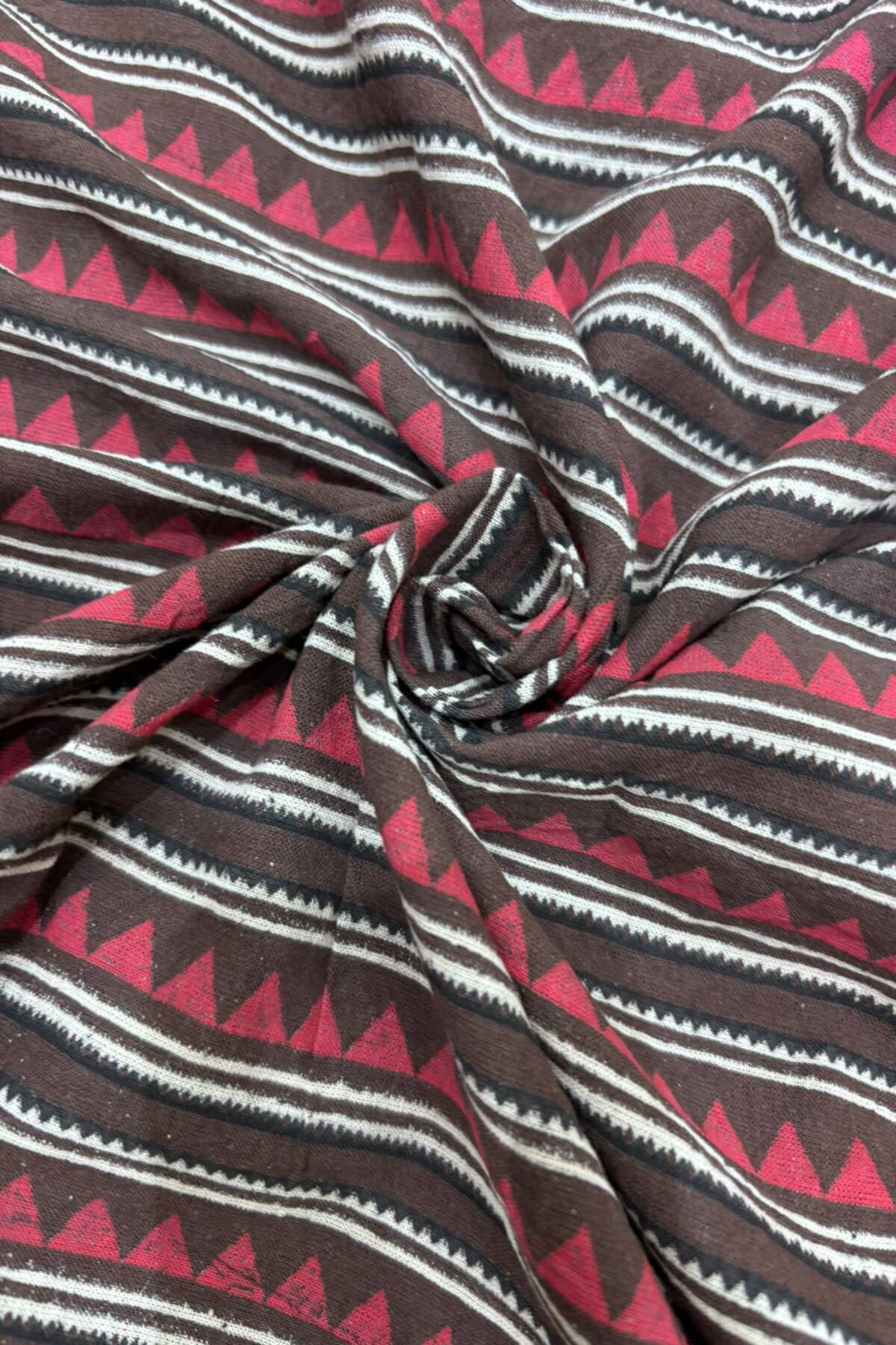 Temple Border Ajrak Handblocked Printed Pure Cotton Fabric