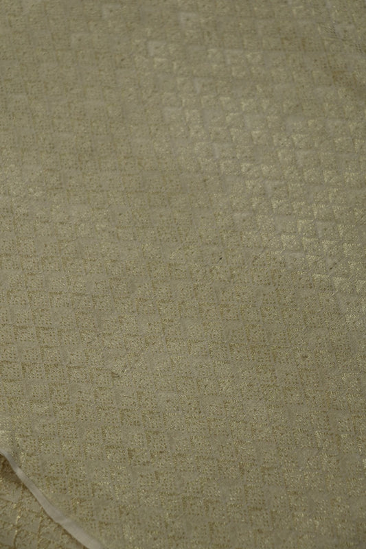 Pure Moonga Silk Diamond Shaped Woven Fabric