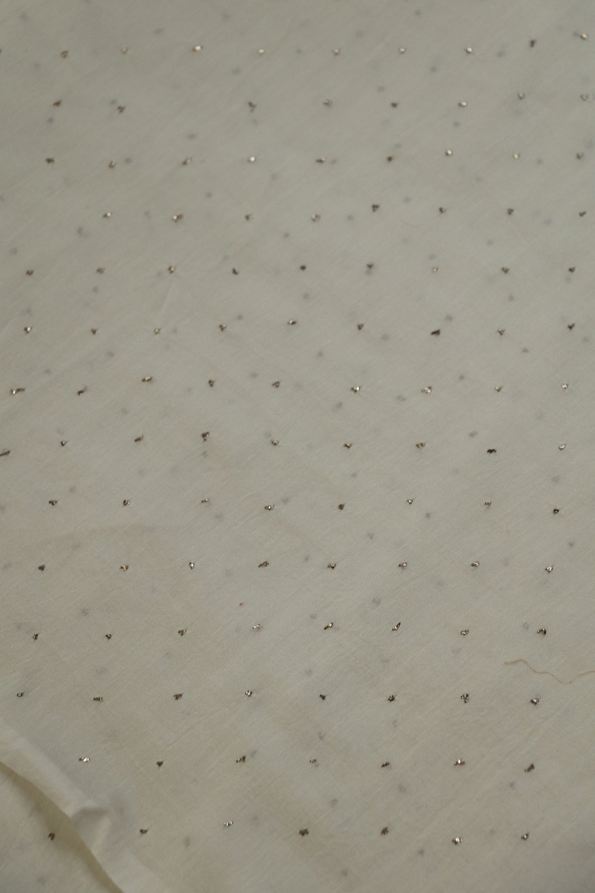 Pure Chanderi Dotted Mukaish Embroidered Fabric