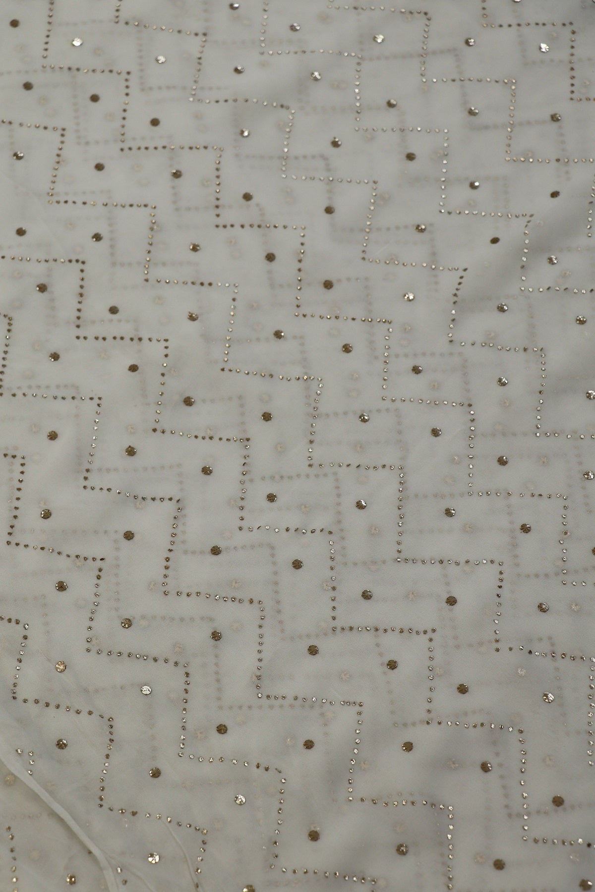 Pure Georgette Mukaish Work With Waves Patterned