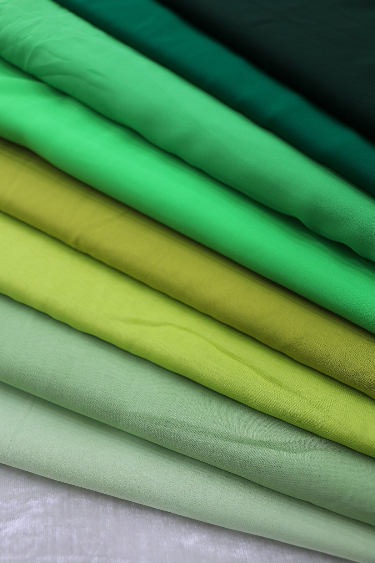 Hues Of Greens Georgette Fabric