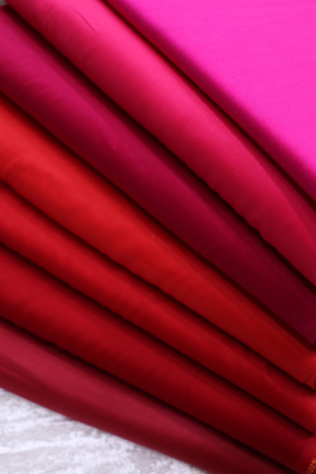 Hues Of Pinks & Reds Satin Cotton Fabric
