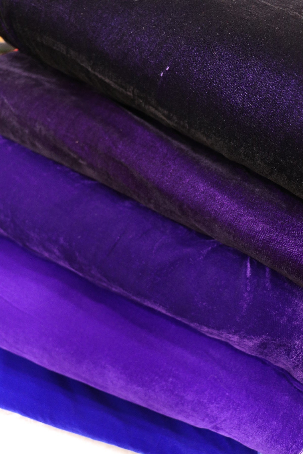 Hues Of Blues Velvet Fabric