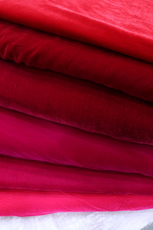 Hues Of Reds Velvet Fabric