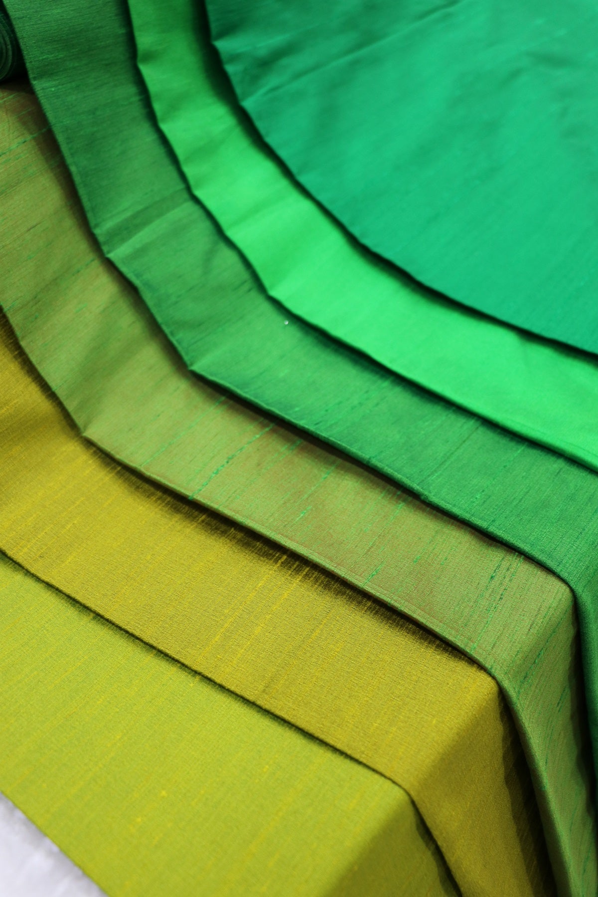 Hues of Greens Semi Dupion Rawsilk