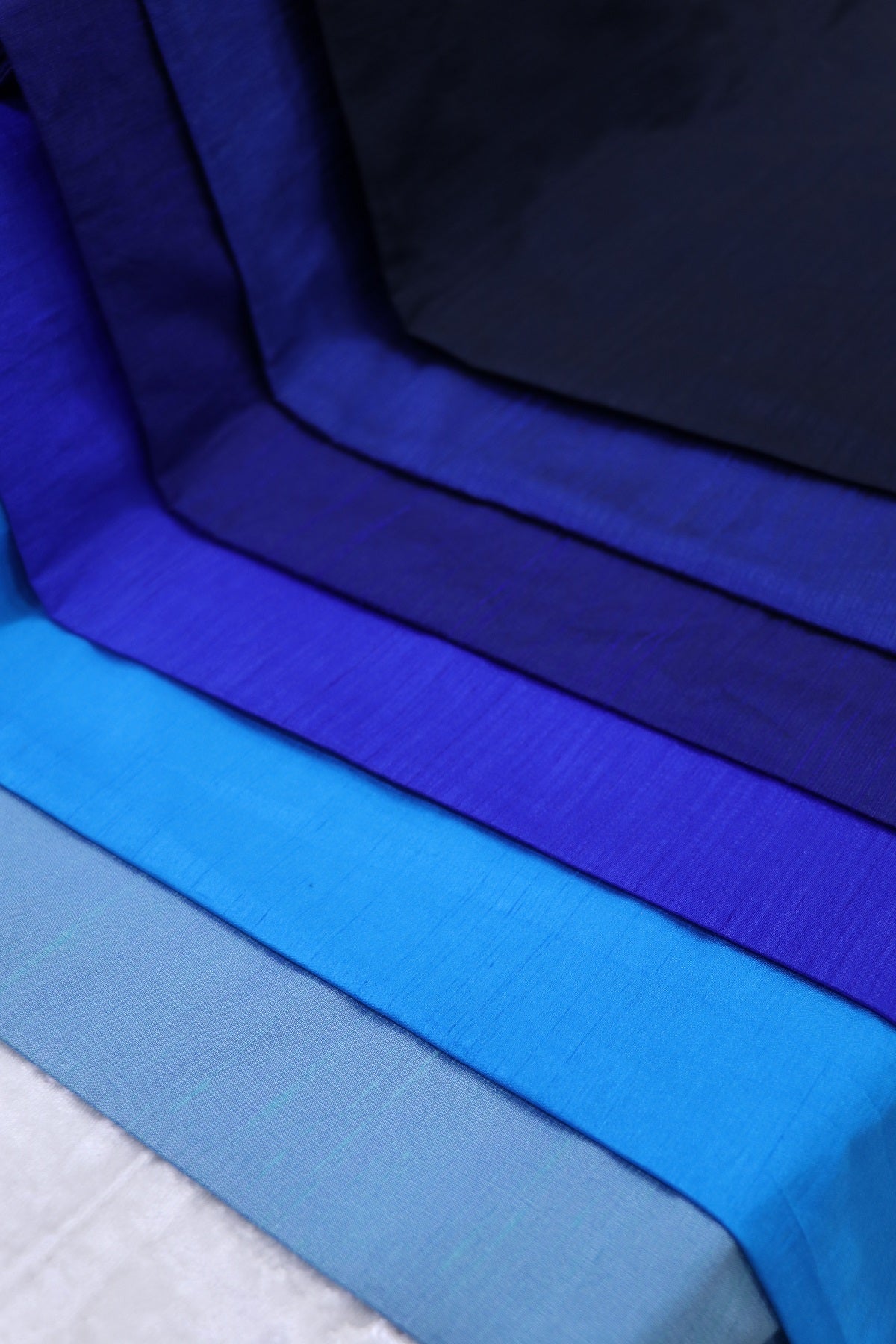 Hues of Blues Semi Dupion Rawsilk