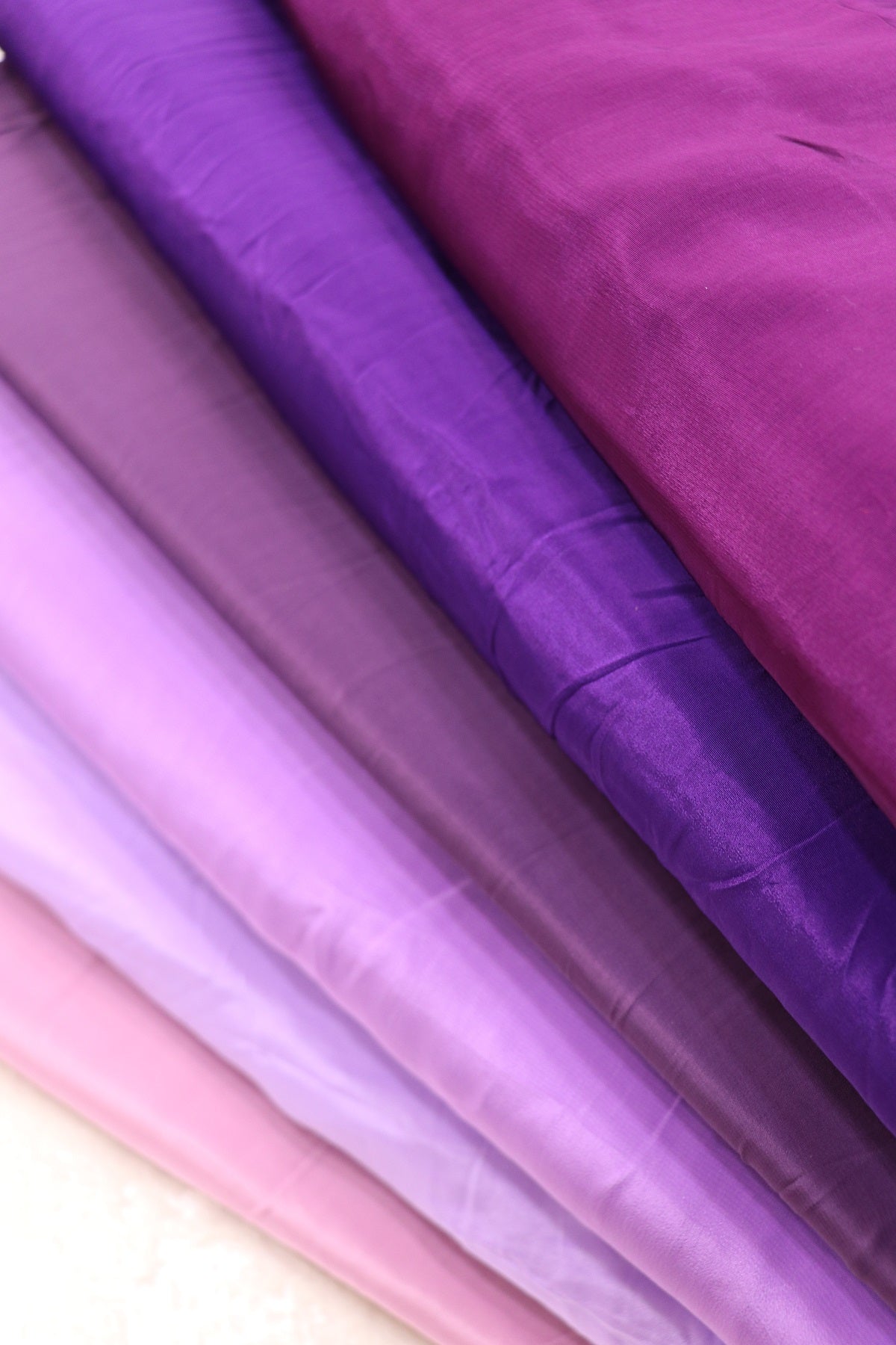 Hues Of Purples Natural Crepe Fabric