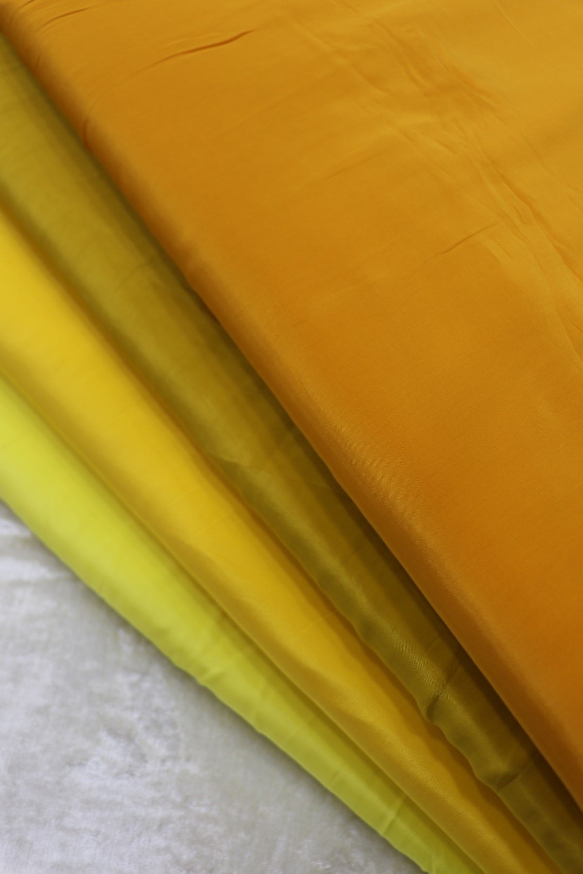 Hues Of Yellows Natural Crepe Fabric
