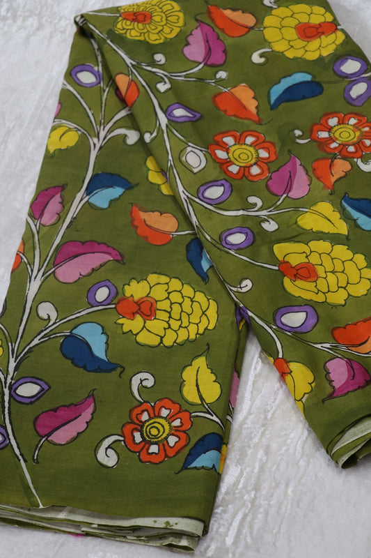 Pure Pen Kalamkari Hand Painted Fabric