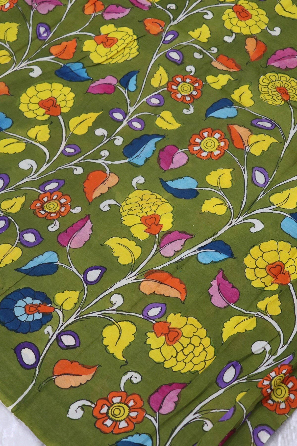 Pure Pen Kalamkari Hand Painted Fabric