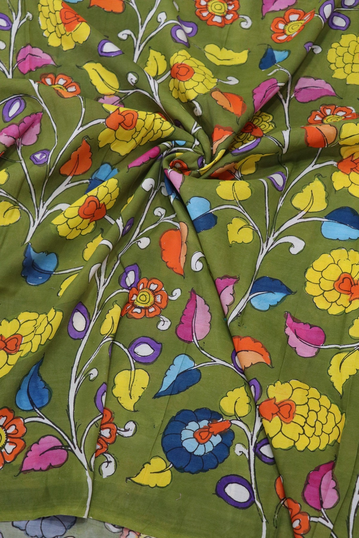 Pure Pen Kalamkari Hand Painted Fabric