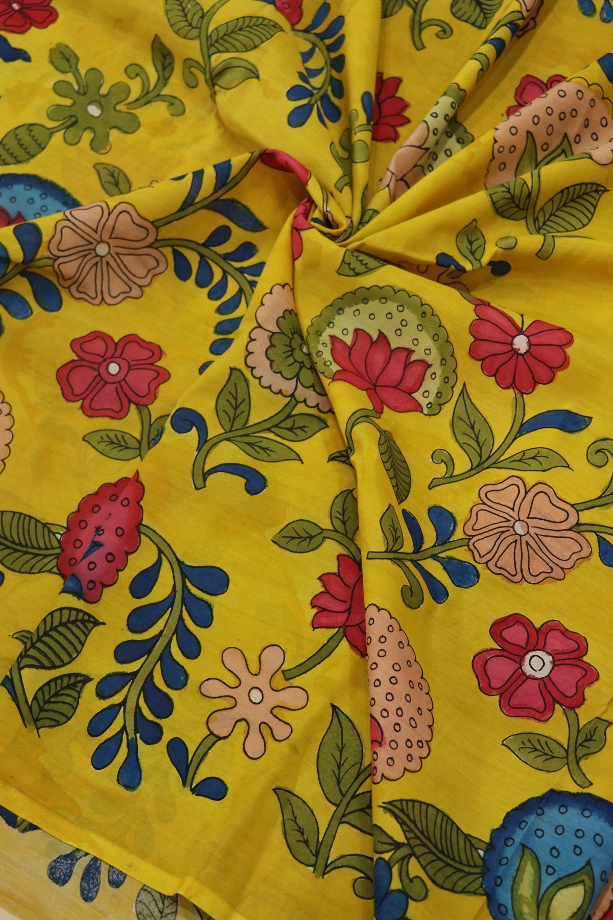Pure Hand Painted Kalamkari Fabrics