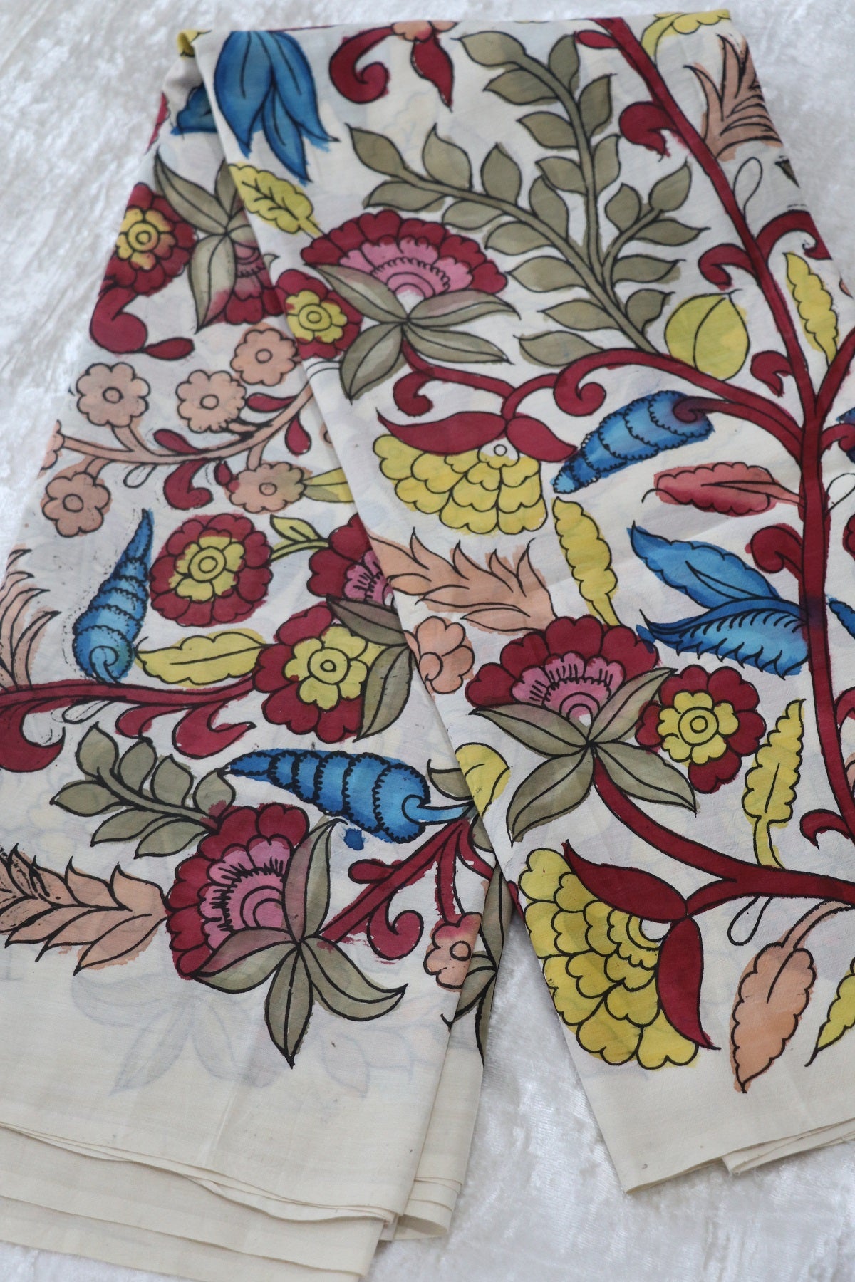Pure Hand Painted Kalamkari Fabrics