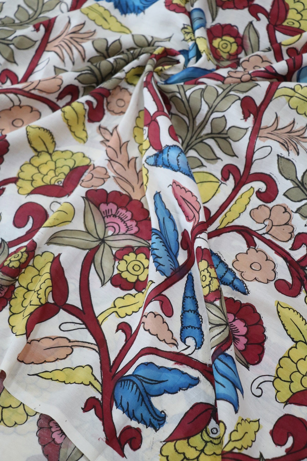Pure Hand Painted Kalamkari Fabrics