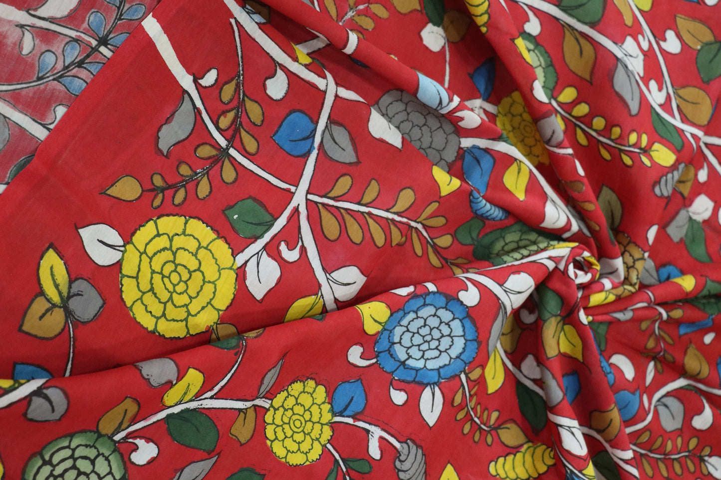 Pure Hand Painted Kalamkari Fabrics