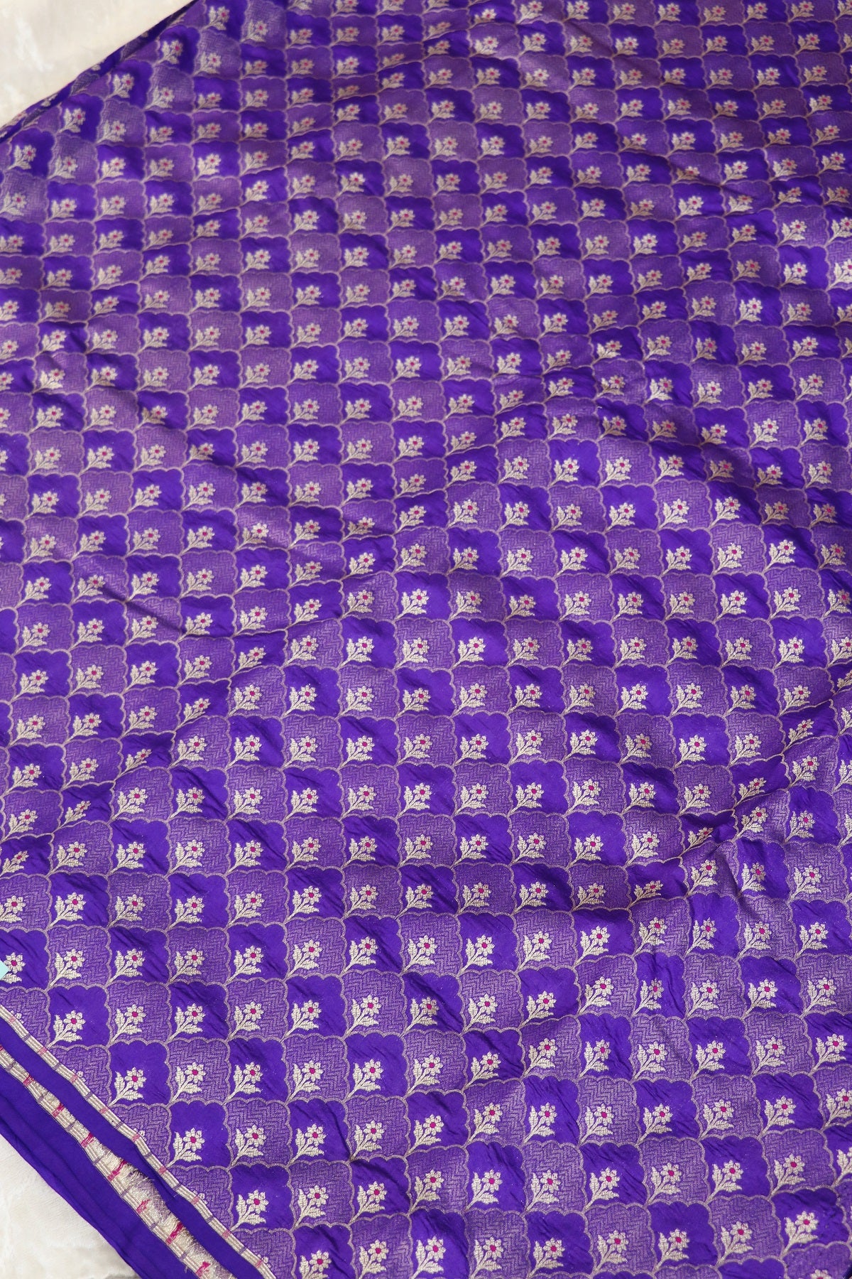 Botanical Motif Banaras Pure Silk Brocades (Colors Available)