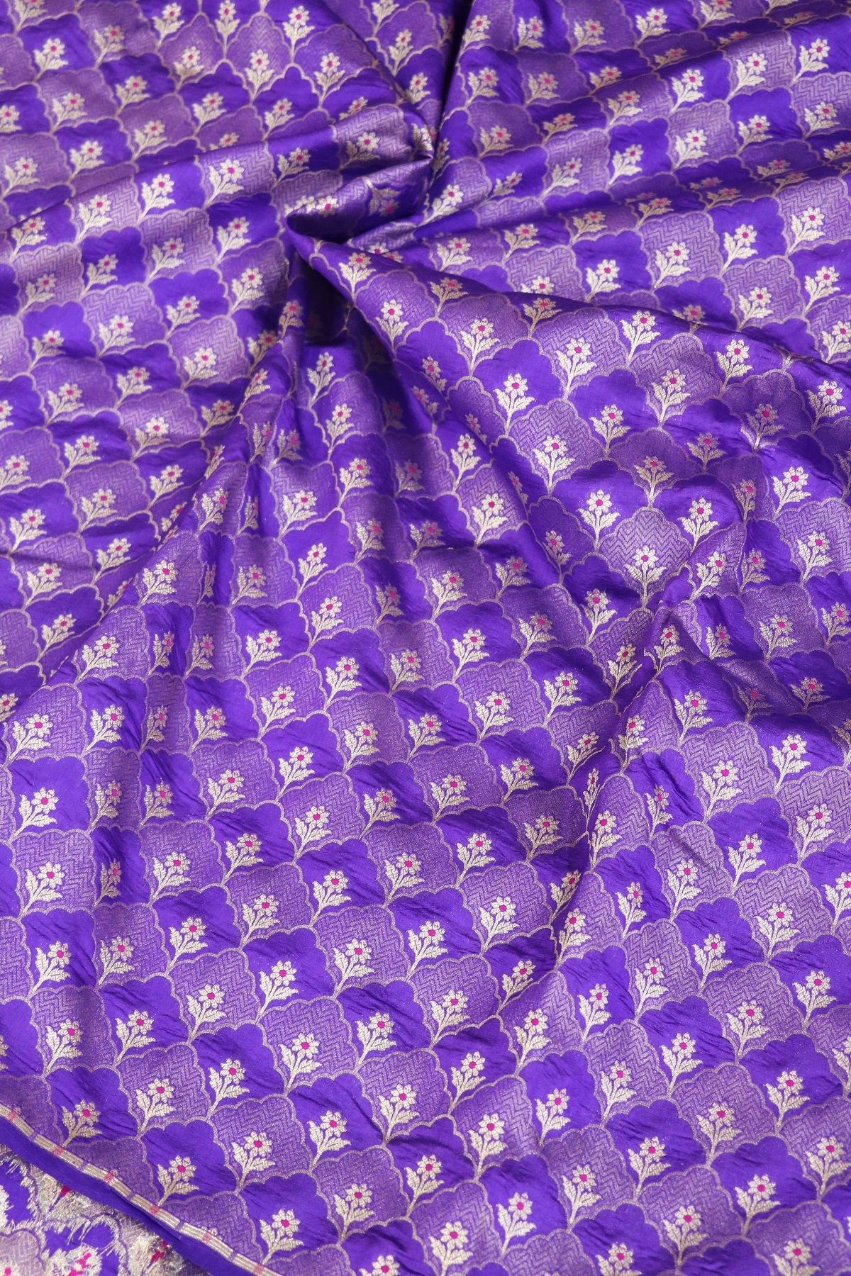 Botanical Motif Banaras Pure Silk Brocades (Colors Available)