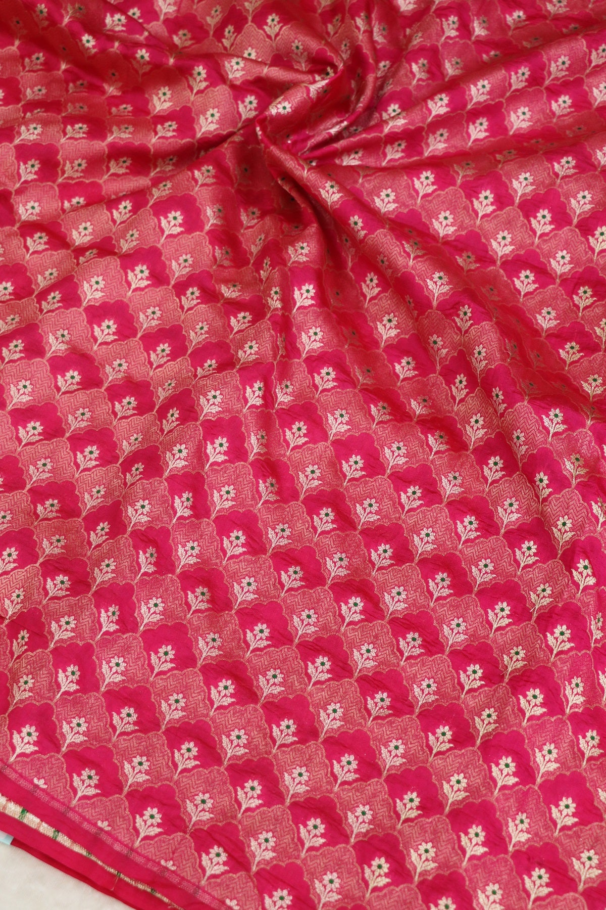 Botanical Motif Banaras Pure Silk Brocades (Colors Available)