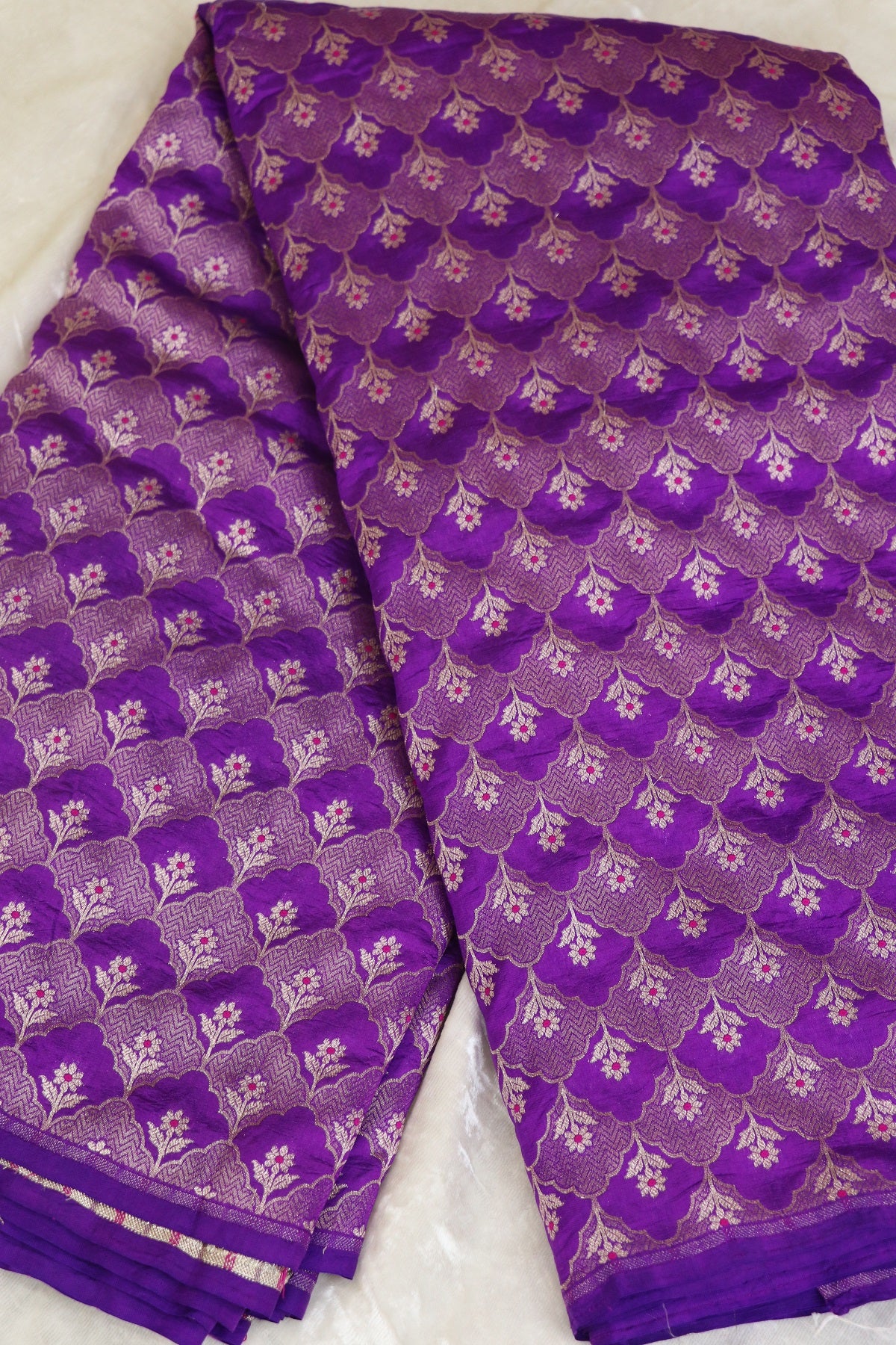 Botanical Motif Banaras Pure Silk Brocades (Colors Available)