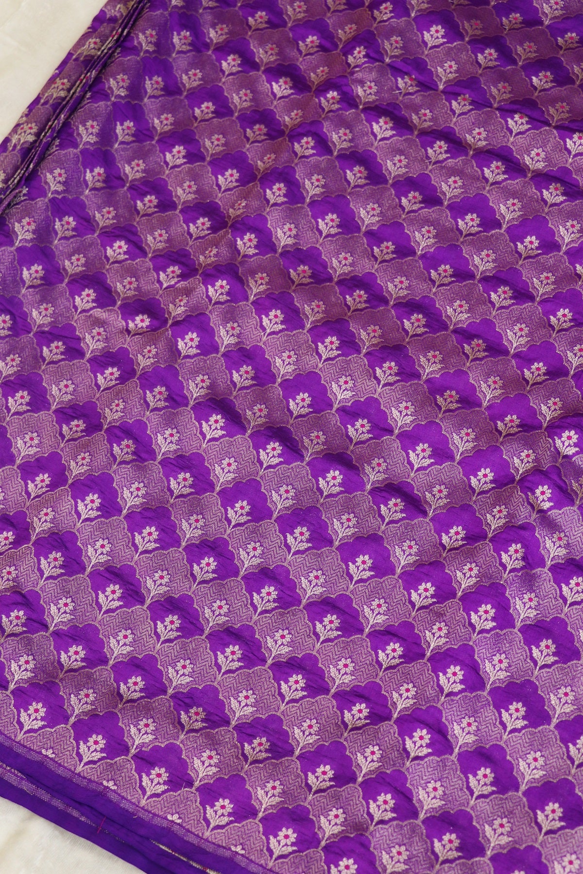 Botanical Motif Banaras Pure Silk Brocades (Colors Available)