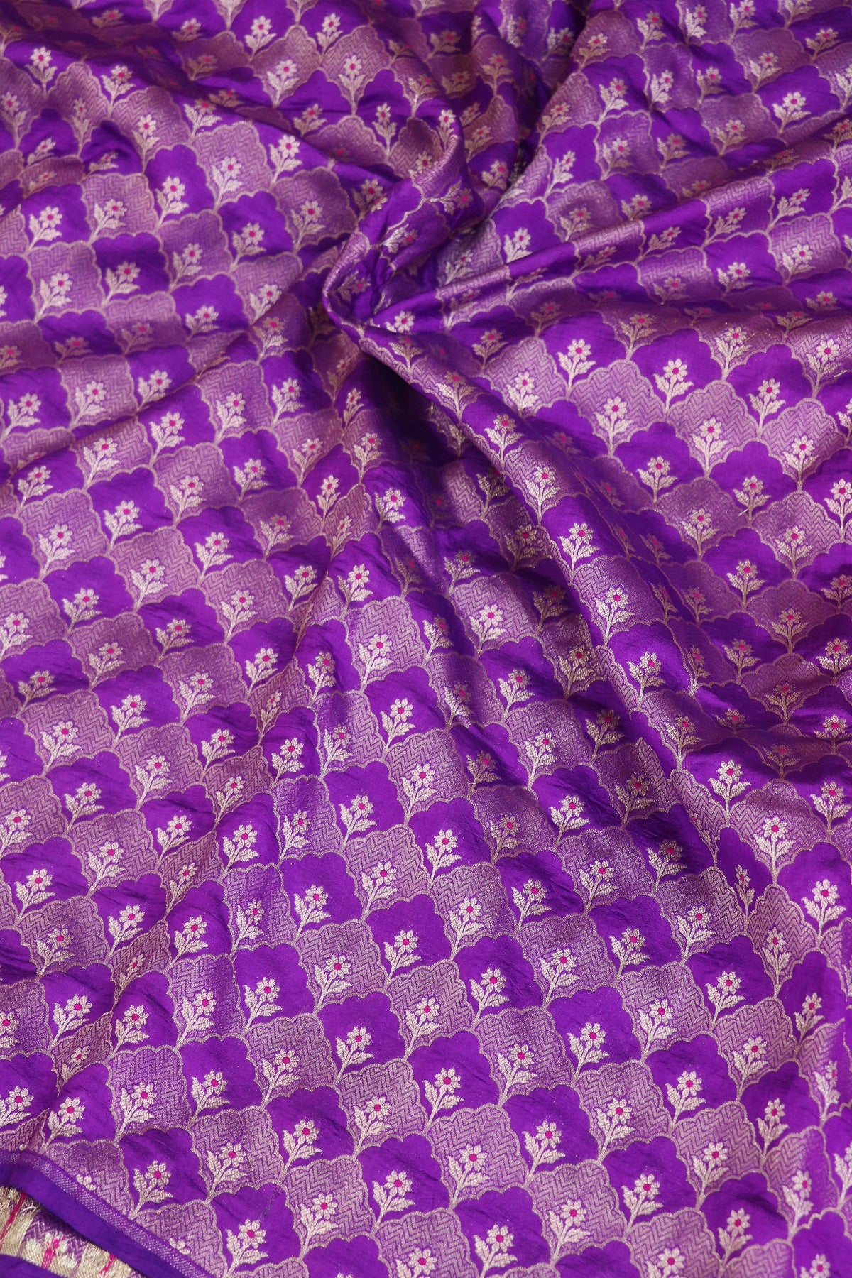 Botanical Motif Banaras Pure Silk Brocades (Colors Available)