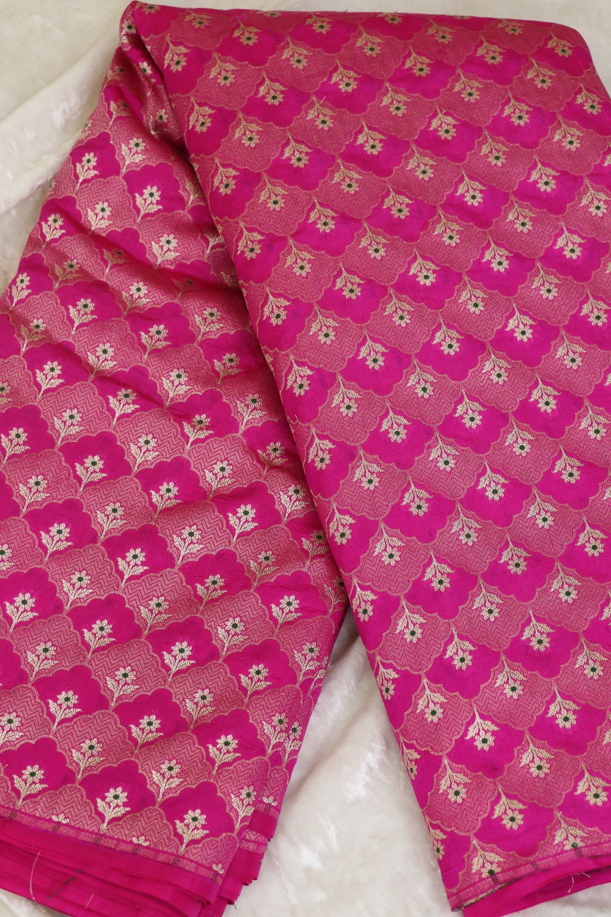 Botanical Motif Banaras Pure Silk Brocades (Colors Available)