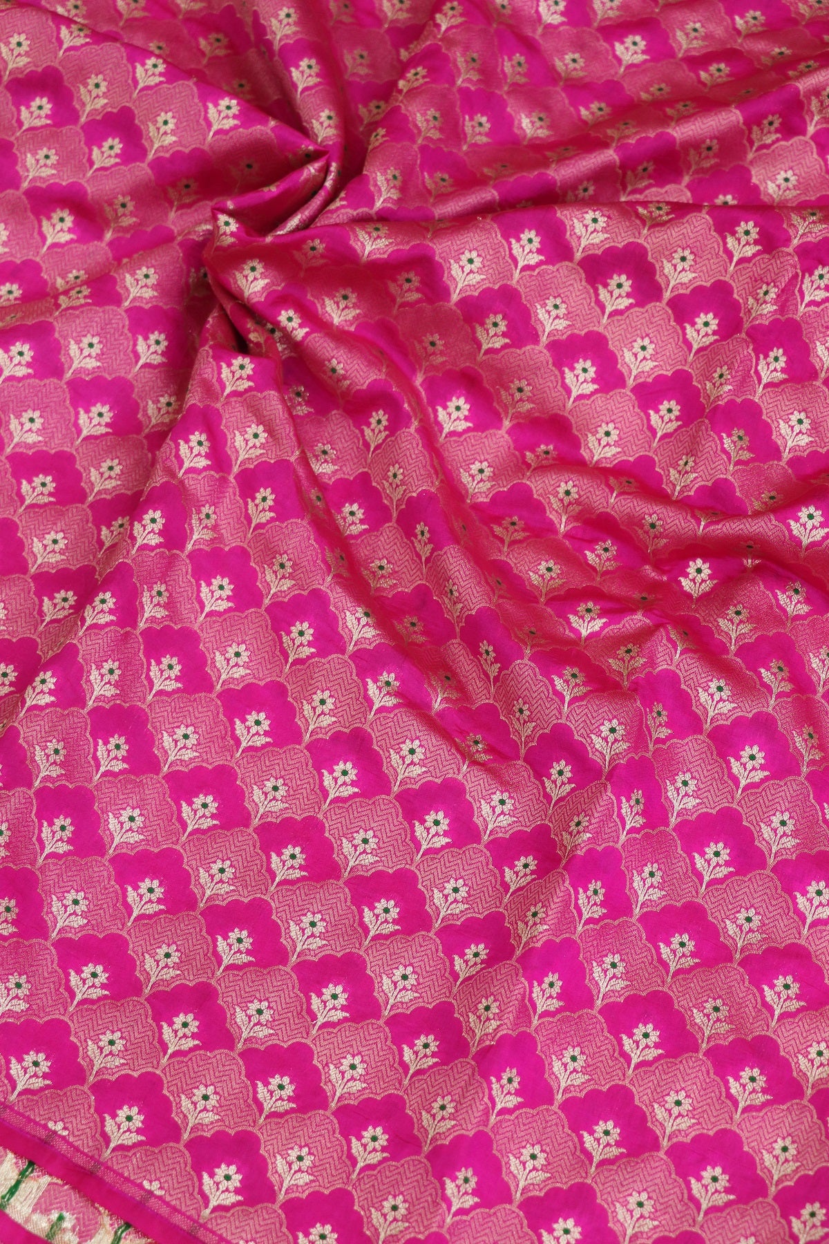 Botanical Motif Banaras Pure Silk Brocades (Colors Available)