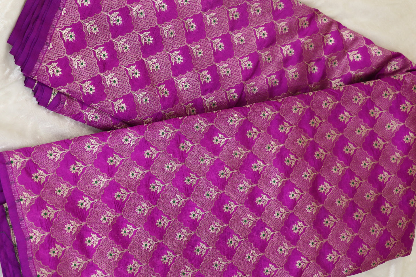 Botanical Motif Banaras Pure Silk Brocades (Colors Available)