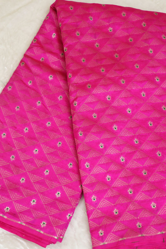 Triangle Zari Weave With Meena Motif Banaras Pure Silk Brocades