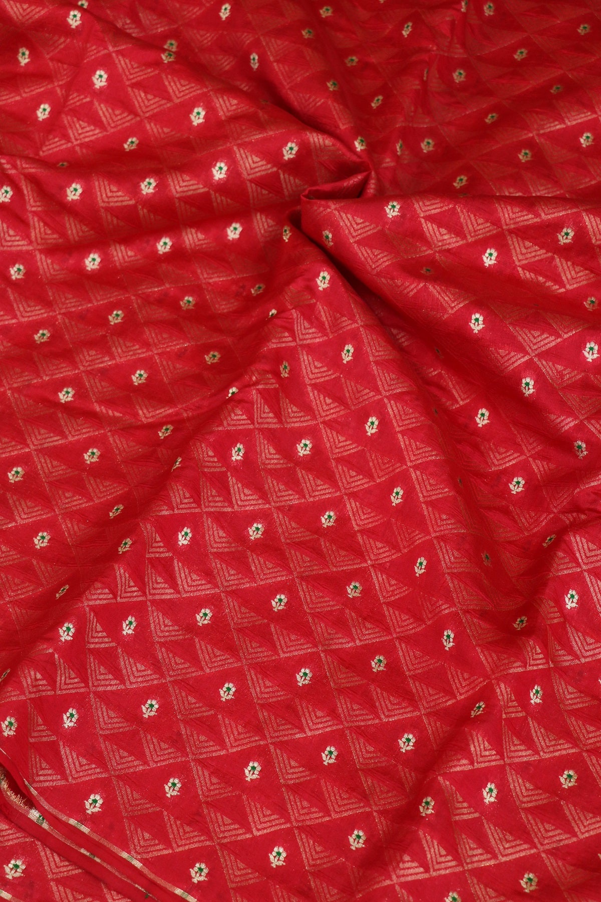 Triangle Zari Weave With Meena Motif Banaras Pure Silk Brocades