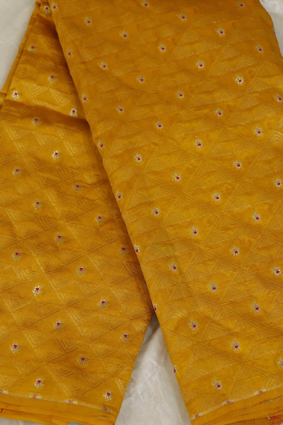 Triangle Zari Weave With Meena Motif Banaras Pure Silk Brocades