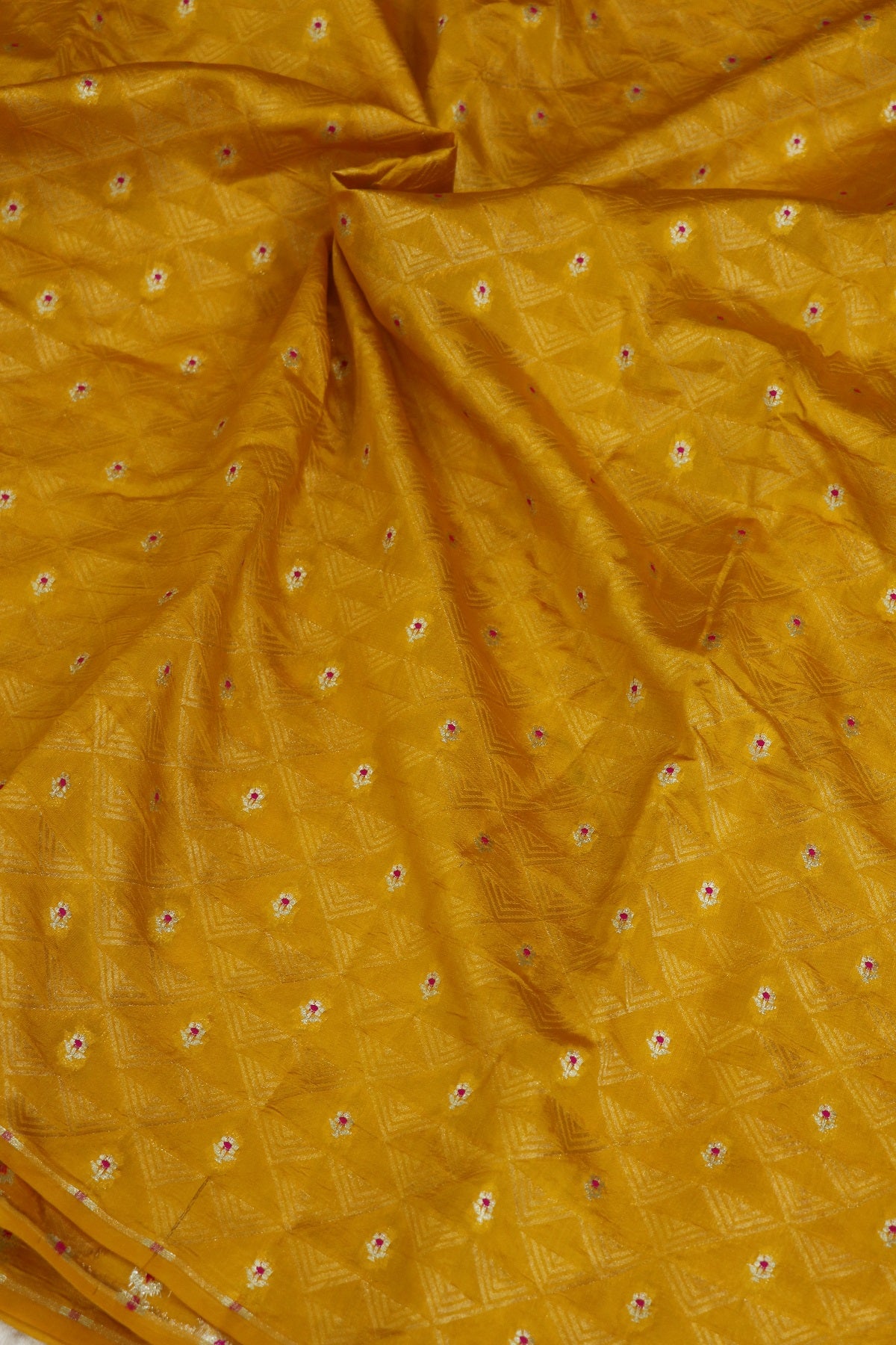 Triangle Zari Weave With Meena Motif Banaras Pure Silk Brocades