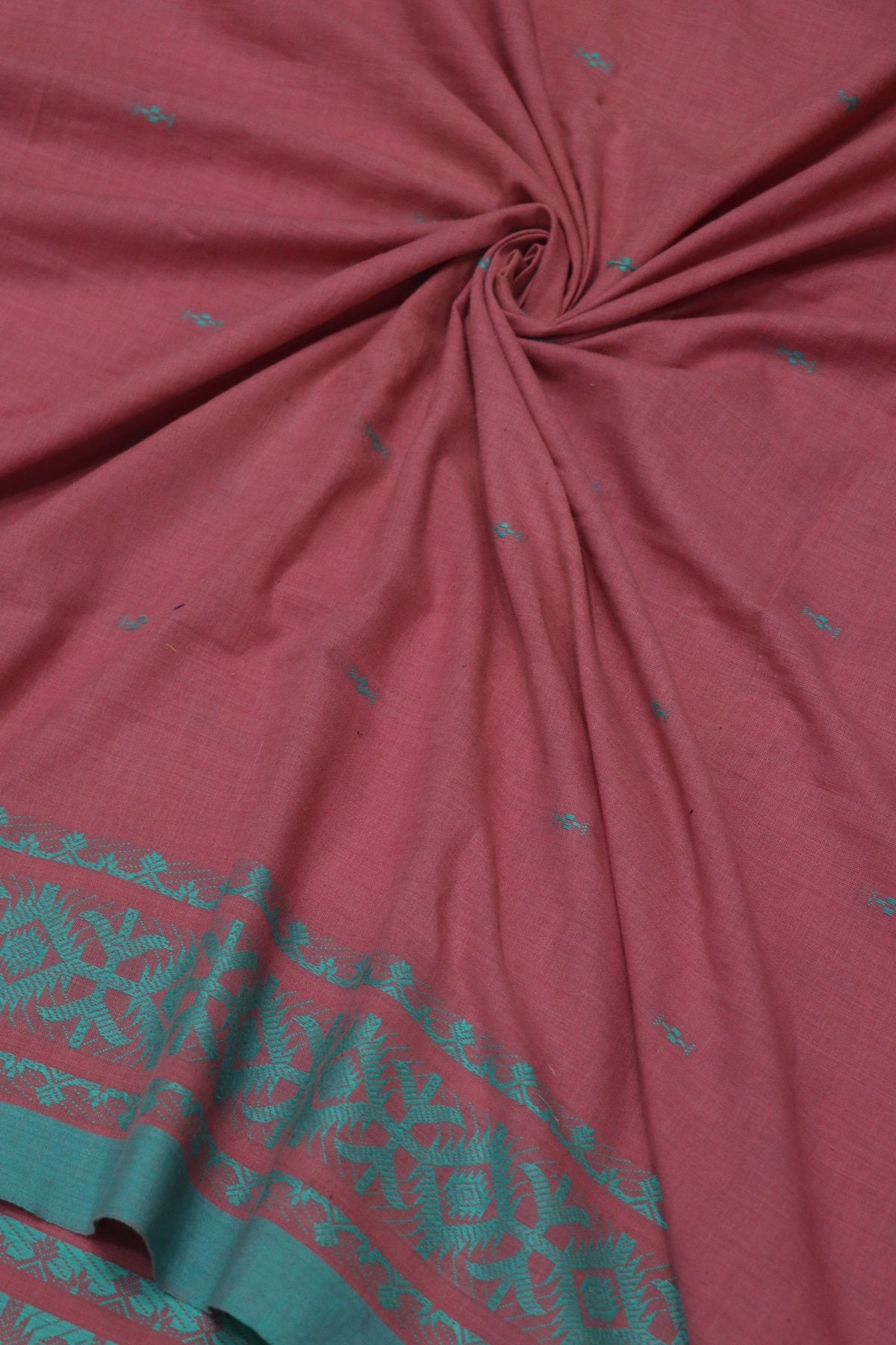Ballerina Pink Pure Madras  Hand Woven Cotton