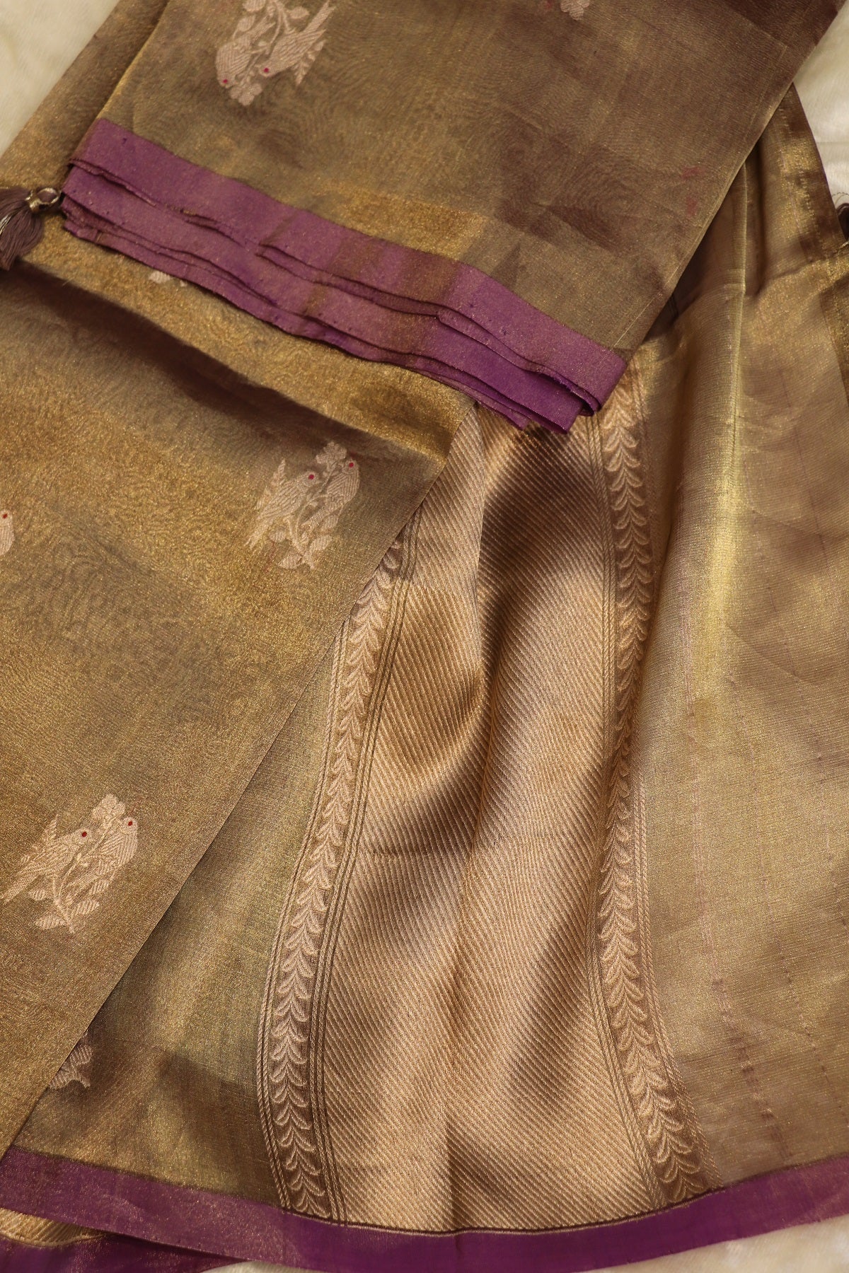 Pure organza Tissue With Kaduwa Bird Motifs Dupatta